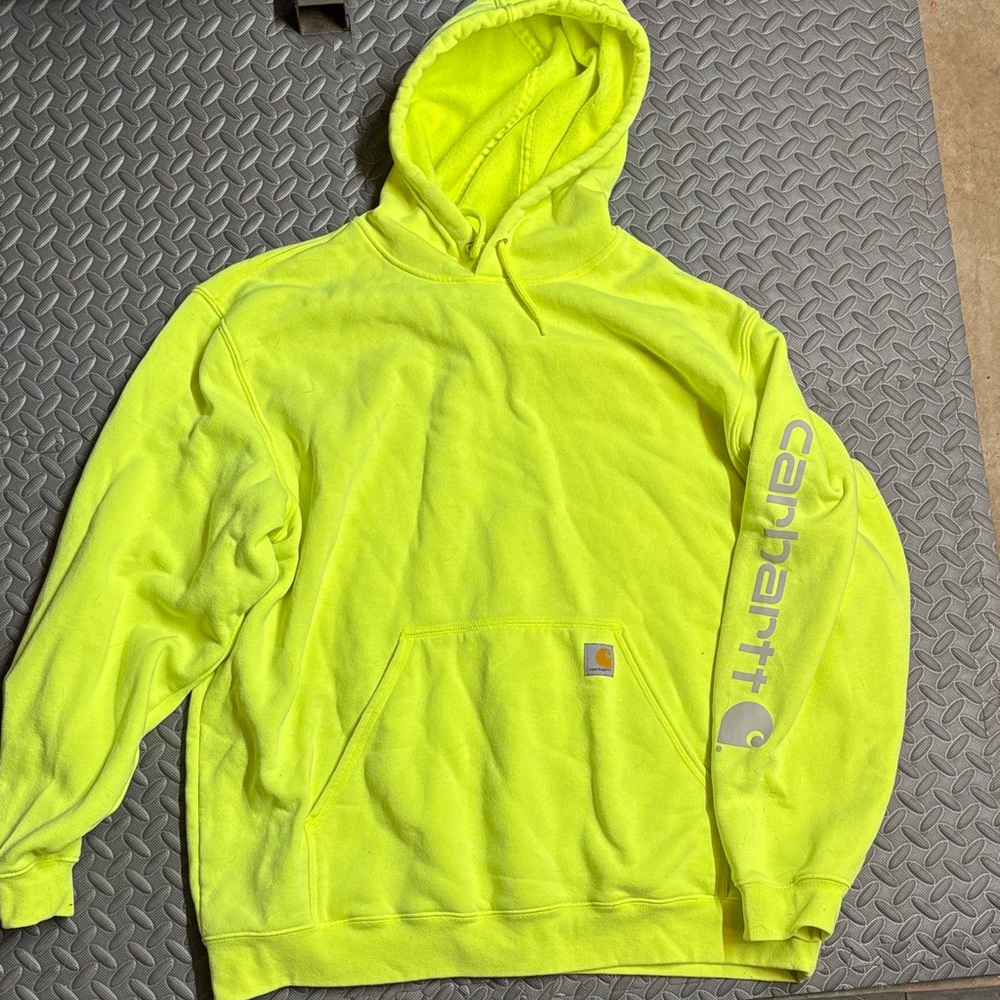 Carhartt Men's Neon Yellow Hoodie